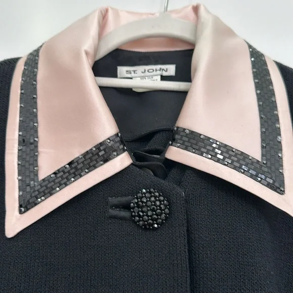 St John Evening,Marie Gray black jacket size 8. St John Basic black skirt size 8 - Picture 3 of 8